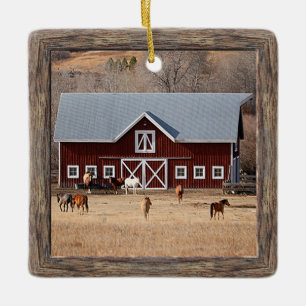 Hästar och Barn Photo Julgransprydnad Keramik