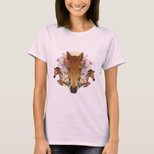 Hästar och blommor t shirt