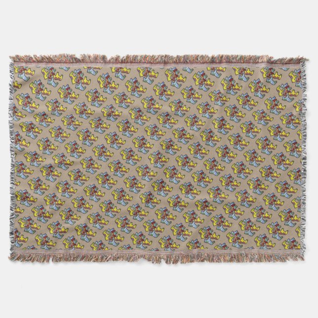 Hästar och blommor Throw Blanket Mysfilt (Framsidan)