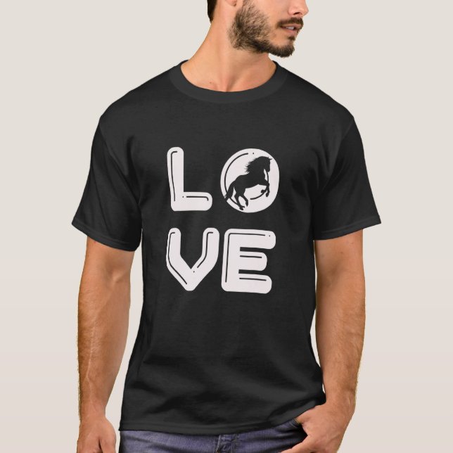 Hästar Och Ridning Är Kärlek T Shirt (Framsida)