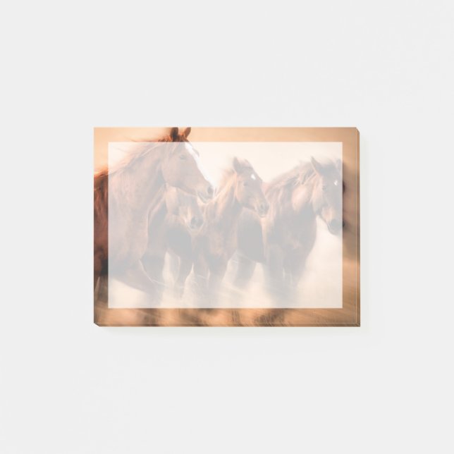 Hästar, oskärpa och flygmanéer post-it block (Framsida)