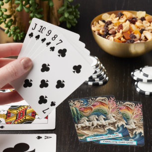 Hästar över Vinkara monogram får fiska spel Casinokort