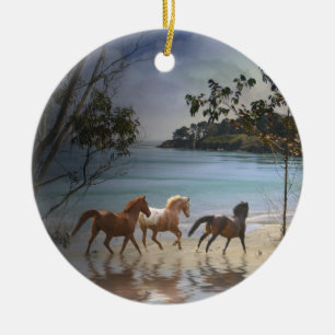 Hästar på Beach Ornament