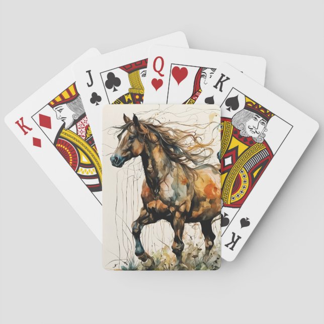 Hästar på betesmarken casinokort (Baksidan)