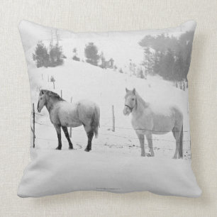 Hästar på ranch kudde