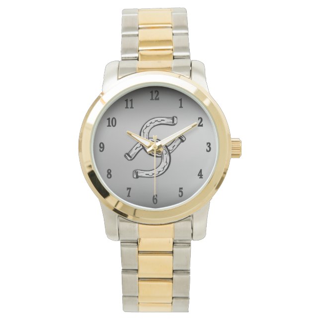 Hästar på Silver-gradient Armbandsur (Framsida)