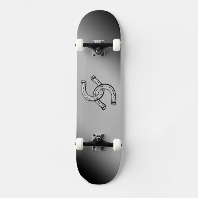 Hästar på Silver-gradient Skateboard Bräda 20,5 Cm (Framsida)