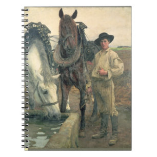 Hästar på vattenen ho, 1884 (olja på kanfas) anteckningsbok med spiral