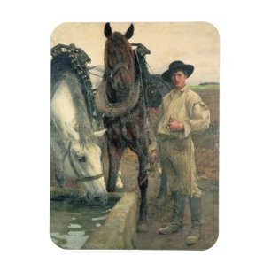 Hästar på vattenen ho, 1884 (olja på kanfas) magnet