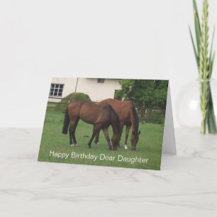 Hästar Personlig Dotter Birthday Kort