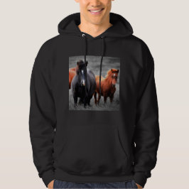 Hästar Porträtt: Selektiv fotografi av Färg Hoodie