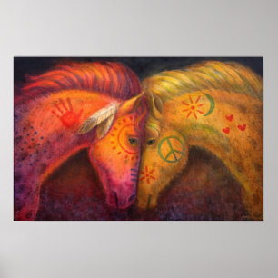 Hästar Poster Krig fredshästar Western djurart
