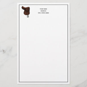 Hästar - Preppy Equestrian Tack Saddle Färg Brevpapper