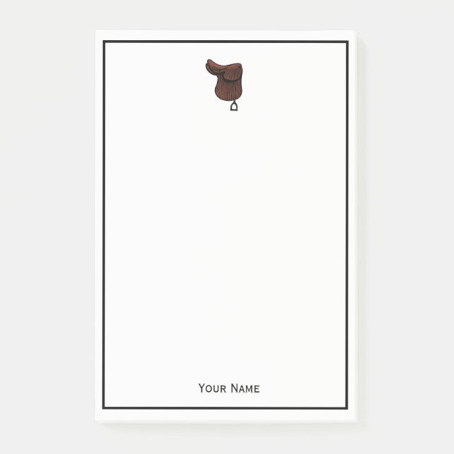 Hästar - Preppy Equestrian Tack Saddle Färg Post-it Block (Framsida)