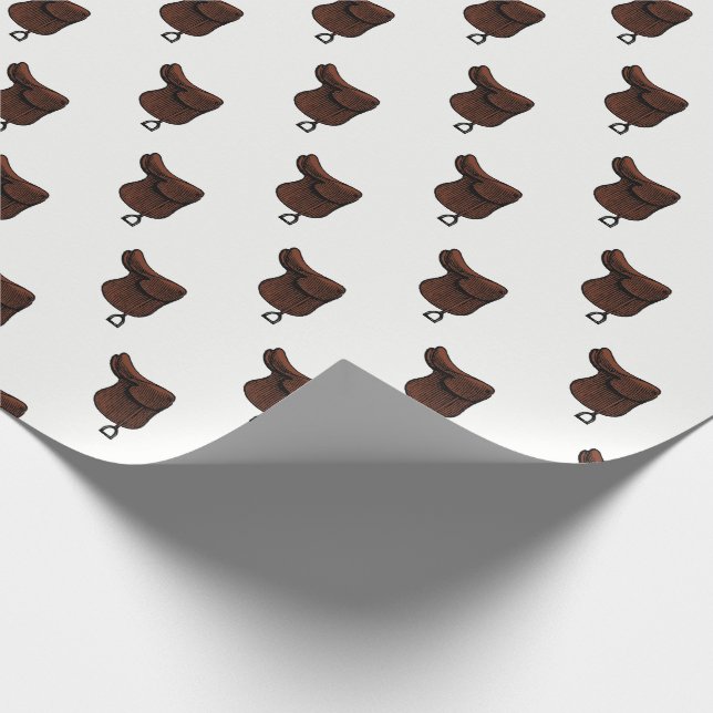 Hästar - Preppy Equestrian Tack Saddle Färg Presentpapper (Hörn)