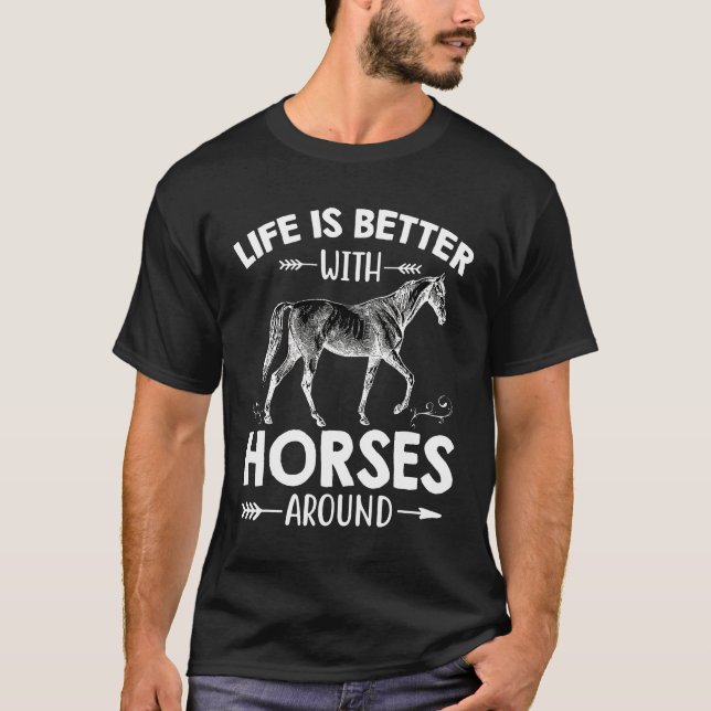 Hästar runt för t shirt (Framsida)