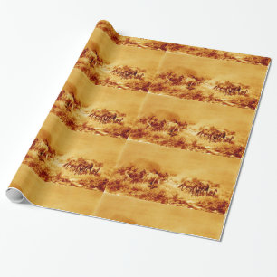 HÄSTAR-SKYDD,Gult AV BRA Orange, antika Presentpapper