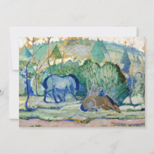 Hästar som betar av Franz Marc, Vintage finkonst Inbjudningar