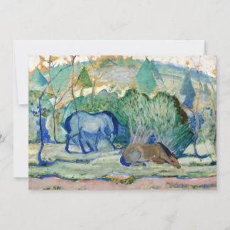 Hästar som betar av Franz Marc, Vintage finkonst Inbjudningar