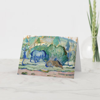 Hästar som betar av Franz Marc, Vintage finkonst Kort