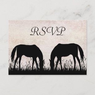 Hästar som betar Equestrian Bröllop OSA Card Kort