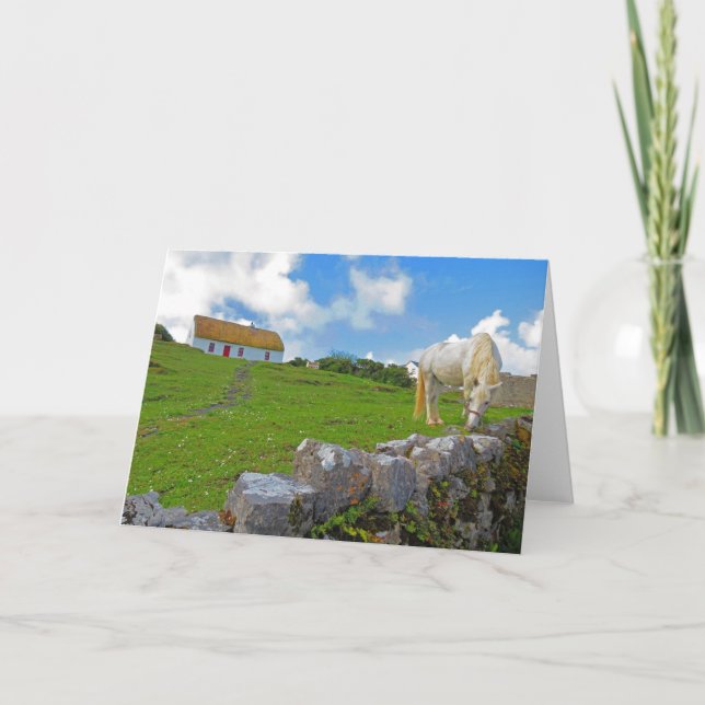 Hästar som betar på Irland kort (Framsida)