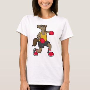 Hästar som Boxer med Boxinghandskar T Shirt