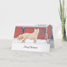 Hästar som går i det Snö-mappade Helgdag Card