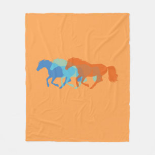 Hästar som kör Fleece Blanket