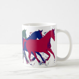 hästar som kör vild kaffemugg
