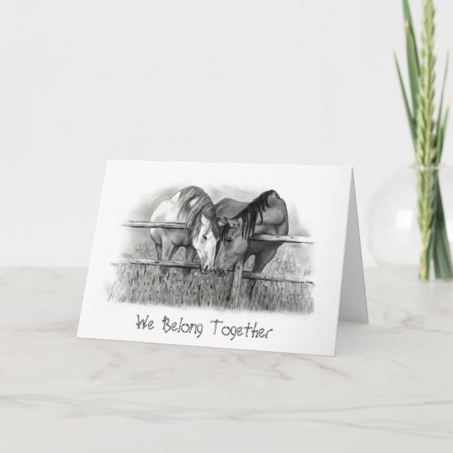 HÄSTAR SOM NUZZLING: RITA KONST: VALENTIN HELGKORT (Framsida)