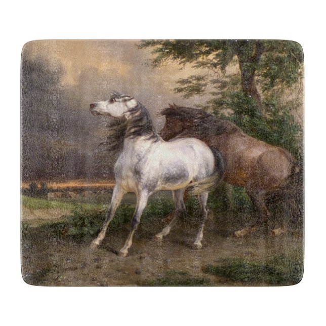 Hästar som skrämts av stormen (av Carle Vernet) (Framsidan)