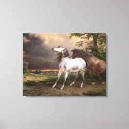Hästar som skrämts av stormen (av Carle Vernet) Canvastryck