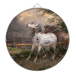 Hästar som skrämts av stormen (av Carle Vernet) Darttavla