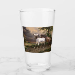 Hästar som skrämts av stormen (av Carle Vernet) Glaskopp