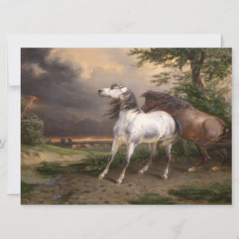Hästar som skrämts av stormen (av Carle Vernet) Kort