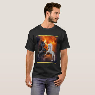 Hästar som slåss i en dåligablixtstorm t shirt