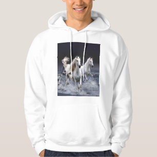 Hästar som springer dekorativ kudde hoodie