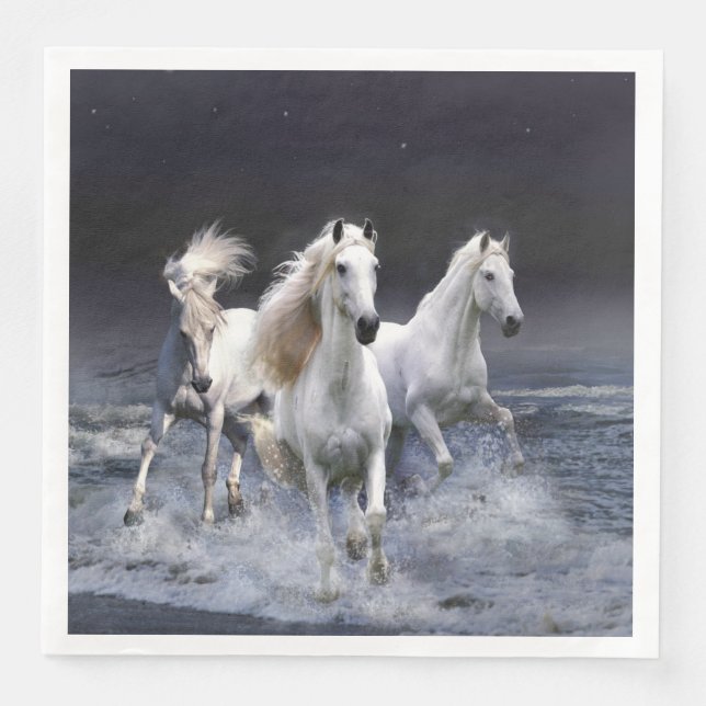 Hästar som springer dekorativ kudde pappersservett (Framsida)