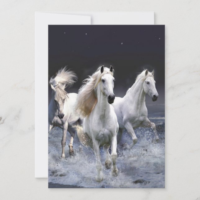 Hästar som springer dekorativ kudde spara datumet (Framsida)