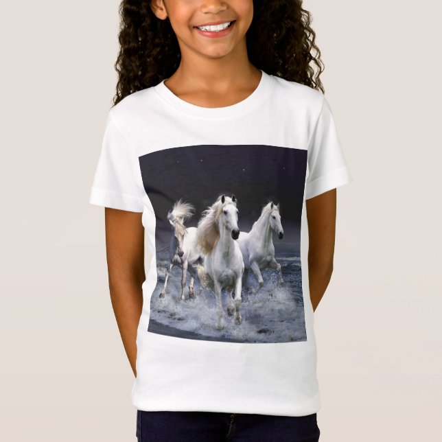Hästar som springer dekorativ kudde t shirt (Framsida)