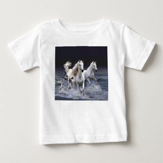 Hästar som springer dekorativ kudde t shirt (Framsida)