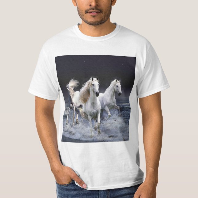 Hästar som springer dekorativ kudde t shirt (Framsida)