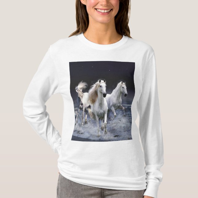 Hästar som springer dekorativ kudde t shirt (Framsida)