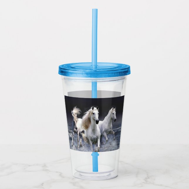 Hästar som springer dekorativ kudde take away mugg (Framsida)