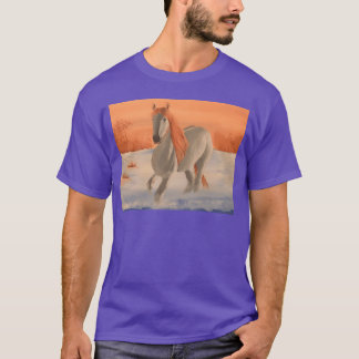 Hästar som springer i familjen Snö T Shirt