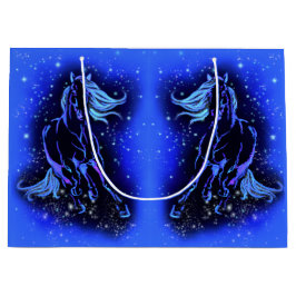 Hästar som springer vid Blue Starry Night Gift Bag