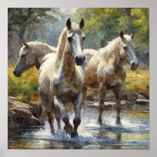 hästar springa poster