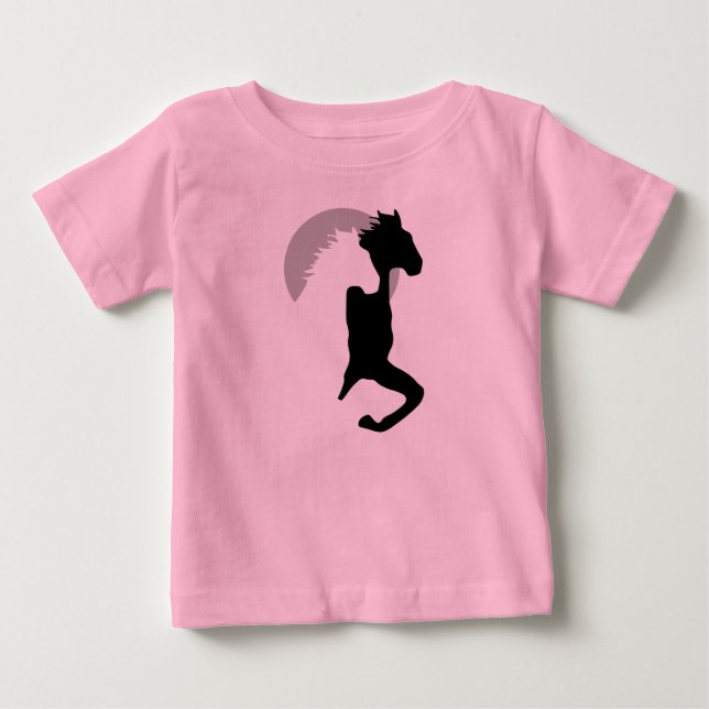 hästar springer tillsammans flicka t-shirt (Framsida)