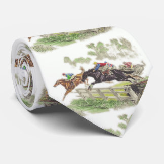 Hästar Steeplechase Jumping Print Necktie Slips